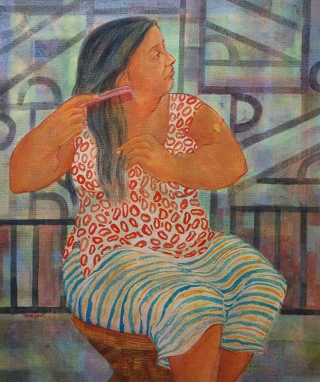 Painting by Kabari Banerjee - Leisure