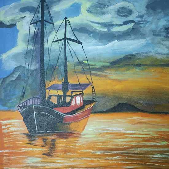 Painting by Rakhi Sarvahi - Sailing Boat
