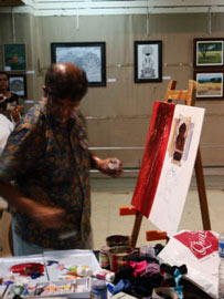 Demonstration of Acrylic painting by Suhas Bahulkar