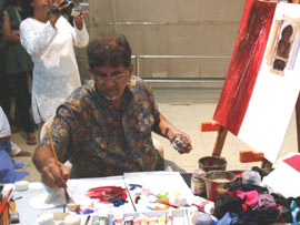 Demonstration of Acrylic painting by Suhas Bahulkar