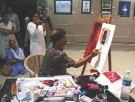 Demonstration of Acrylic painting by Suhas Bahulkar