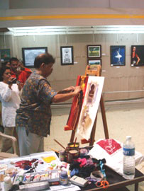 Demonstration of Acrylic painting by Suhas Bahulkar