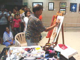 Demonstration of Acrylic painting by Suhas Bahulkar