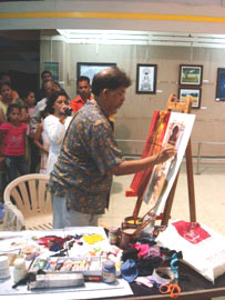 Demonstration of Acrylic painting by Suhas Bahulkar