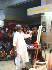 Demonstration of Portrait painting by Vasudeo Kamath