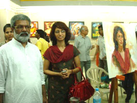 Demonstration of Portrait painting by Vasudeo Kamath