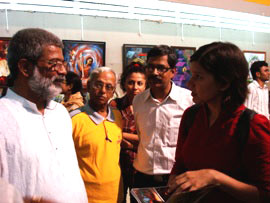 Demonstration of Portrait painting by Vasudeo Kamath