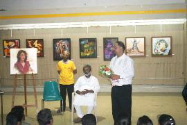 Demonstration of Portrait painting by Vasudeo Kamath