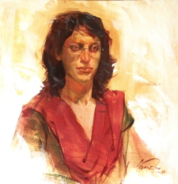 Demonstration of Portrait painting by Vasudeo Kamath