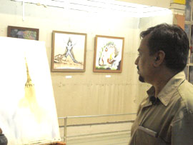 Demonstration of Watercolour painting by Ravi Deo