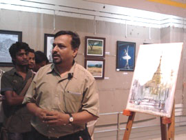 Demonstration of Watercolour painting by Ravi Deo