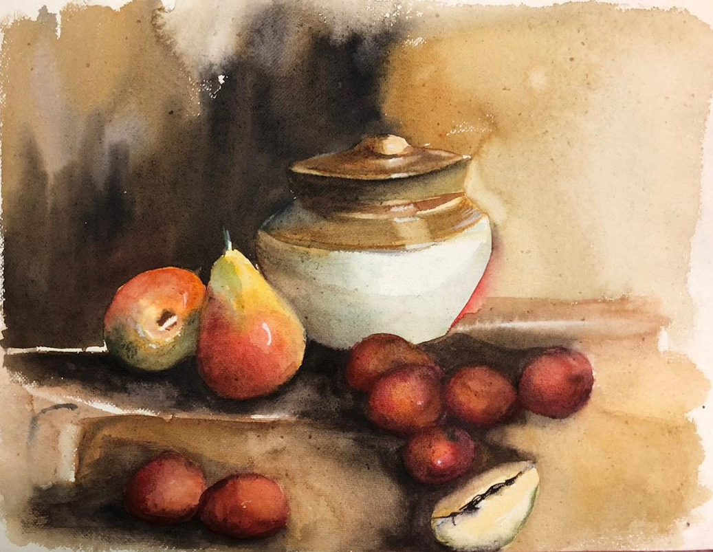 Grandma's Shelf, Painting by Artist Varsha Shukla Grandma's Shelf, Painting by Artist Varsha Shukla