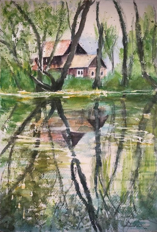 Kashmir Diaries, painting by Varsha Shukla