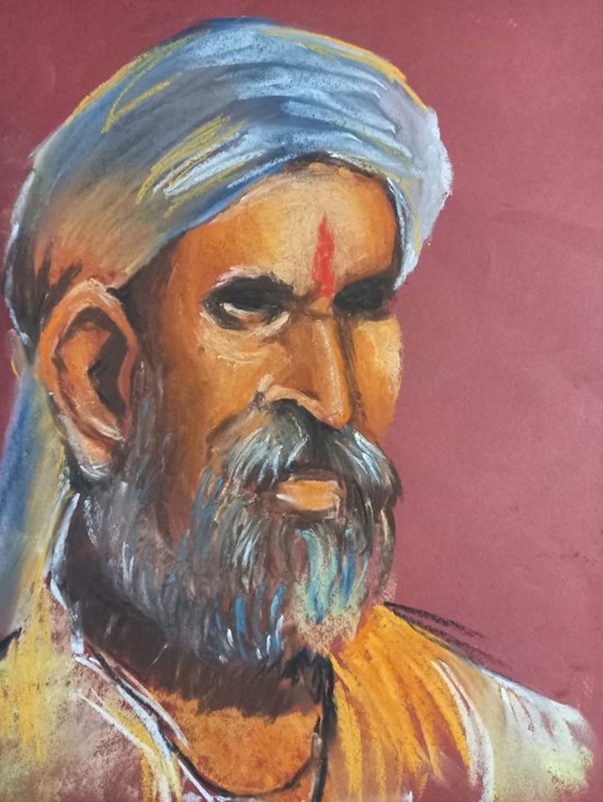 Folk Portrait, painting by Varsha Shukla