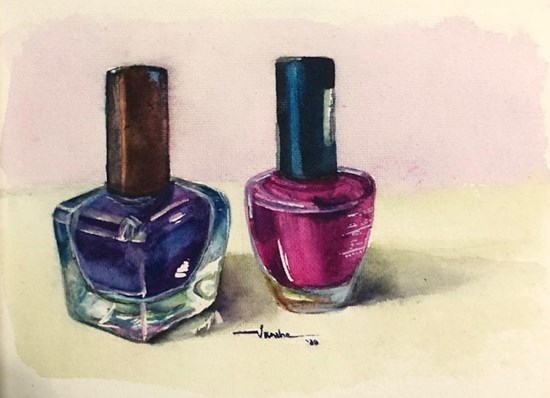 The Nailpaint, painting by Varsha Shukla