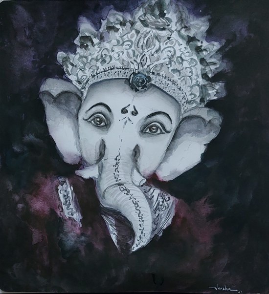 Vighnaharta, painting by Varsha Shukla