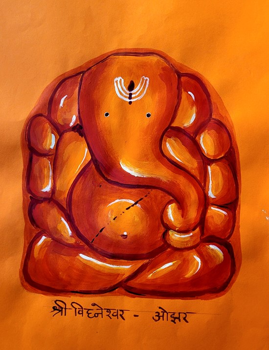 Shri Vighneshwar, painting by Varsha Shukla