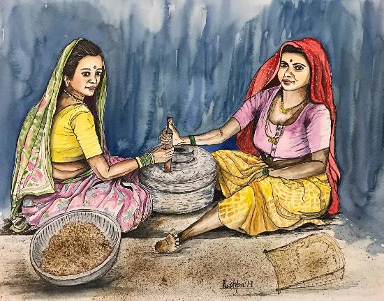 TUPAJ's Drawing - Assames culture😍 Medium:-water colour | Facebook