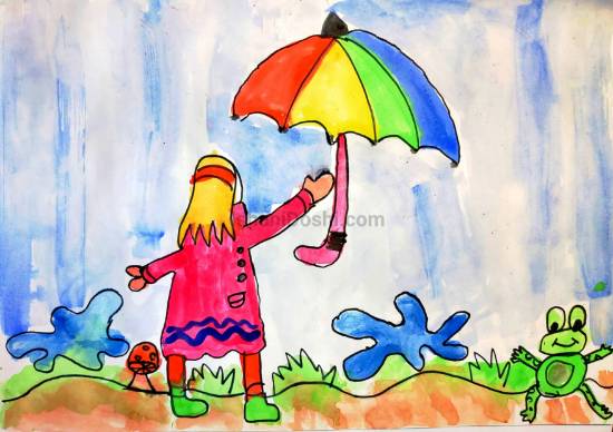 Rainy season Village scenery drawing| Rainy Day drawing| How to draw Rainy  season scenery drawing - YouTube