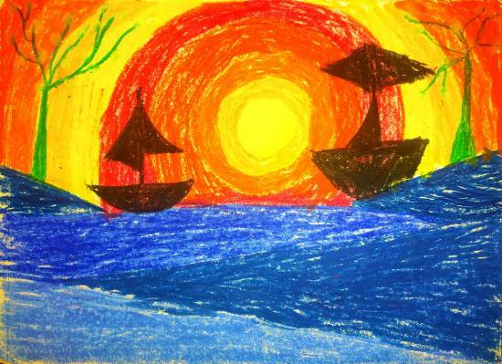 Sun and moon scenery drawing easy | #art #drawing #scenery #sun #moon  #pencildrawing #instareels #reels #mothers_love_heart | Instagram
