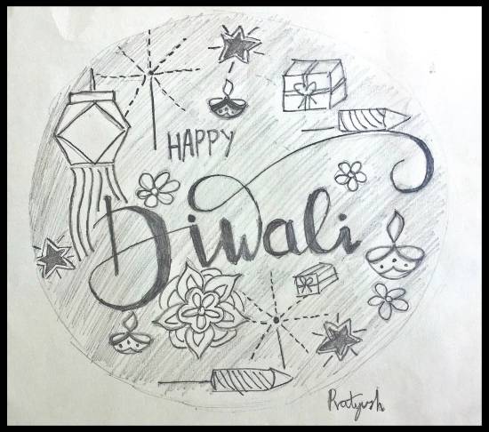 Happy Diwali My pen art Like  Yaduraj pencil art कल सगरह  पटग   सकचग  करटन   Facebook
