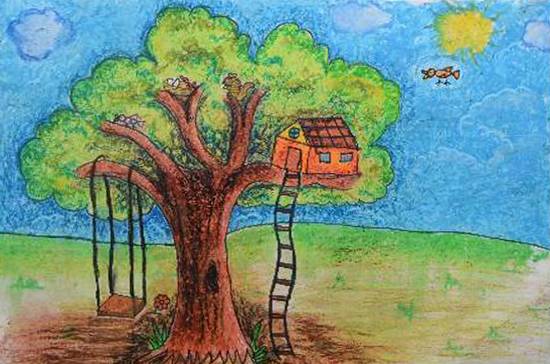 Buy Treehouse Woodland Art Print, Nursery Kids Playroom Wall Art, Whimsical  Nature Boys, Girls, Kids Room Décor, Nature Lover Gift, Ink Drawing Online  in India - Etsy