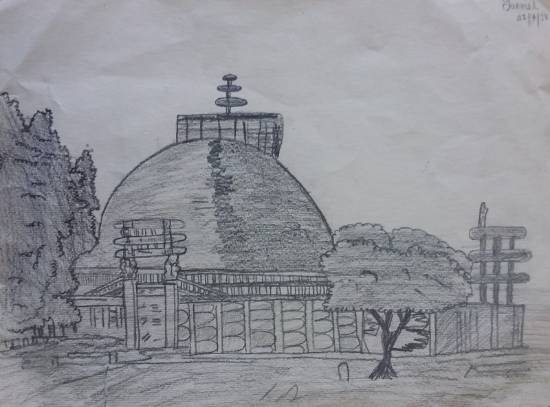 My Sketch of The Great Sanchi Stupa by pjcarmona on DeviantArt