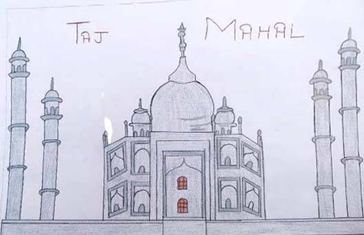 Sketch of Wonder of World Taj Mahal- How to draw Taj Mahal drawing- Part-2  - YouTube