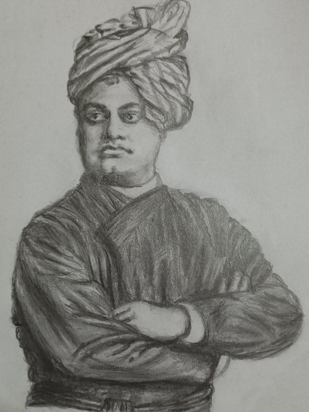 Brilliant Pencil Sketch Of Swami Vivekananda  DesiPainterscom