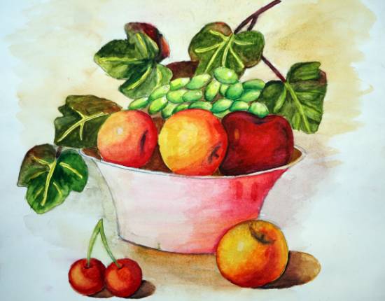 Fruit Basket Painting by Vaishnavi Pradeep Ravalekar