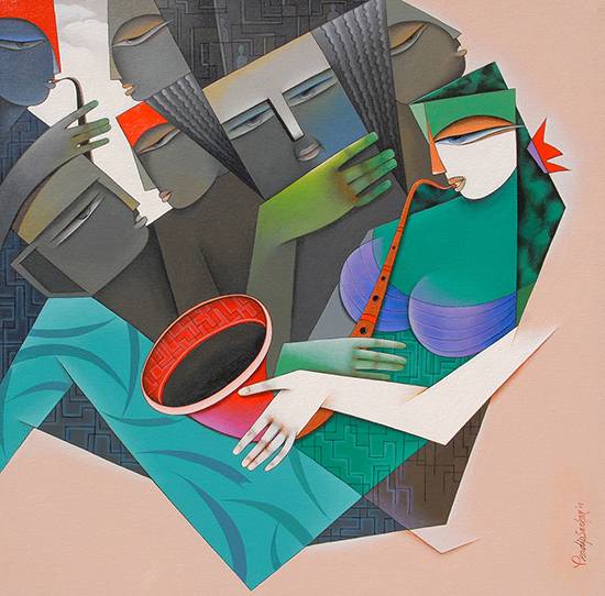 Painting  by Pradip Sarkar - Music of Love