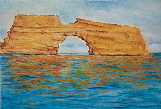 Arch in the Sea, Painting by Artist Nirmal Pathare Arch in the Sea, Painting by Artist Nirmal Pathare