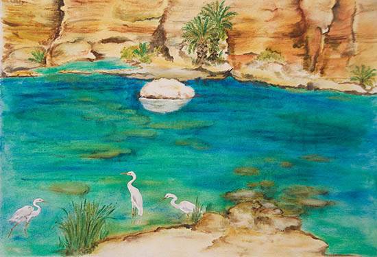 Painting  by Nirmal Pathare - Wadi in Oman