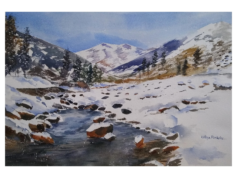 Painting  by Aditya Ponkshe - Manali, Solang Valley