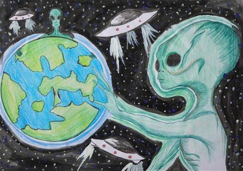 aliens drawings on earth