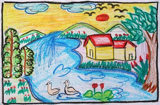 Landscape painting 2024 for kids