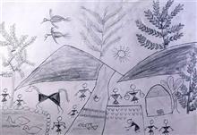 painting by Urmila Parhad - Warli Art painting by Urmila Parhad - Warli Art