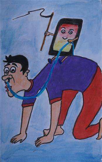 Mobile rules Man Painting by Swastika R P