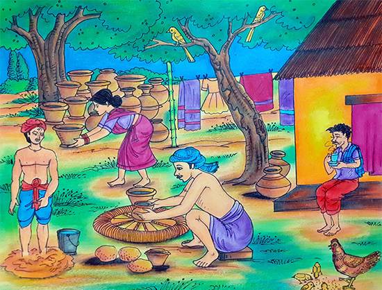 Potter Painting by Chinmay Mahanta