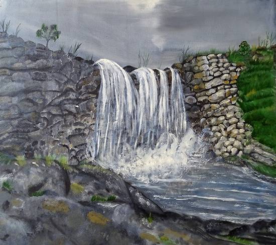 Painting  by Swati Gogate - Waterfall