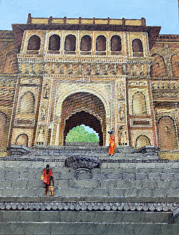 Painting  by Sandhya Ketkar - Maheshwar Ghat