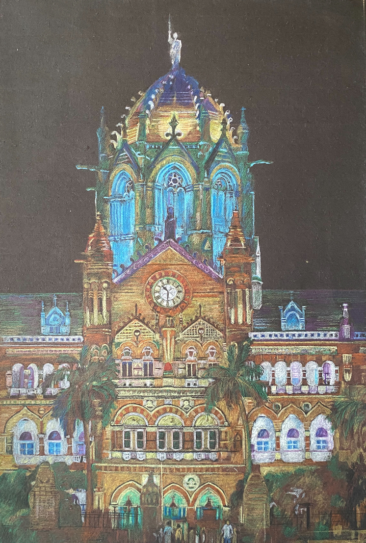 Painting  by Sandhya Ketkar - CSMT Terminus Entrance