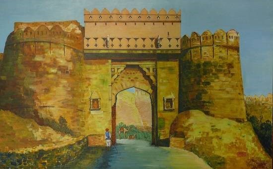 Rampol Kumbhalgarh, painting by Sandhya Ketkar