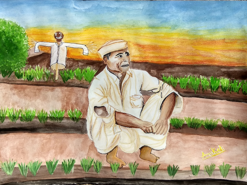 Farmer Painting by Aniket Vibhute