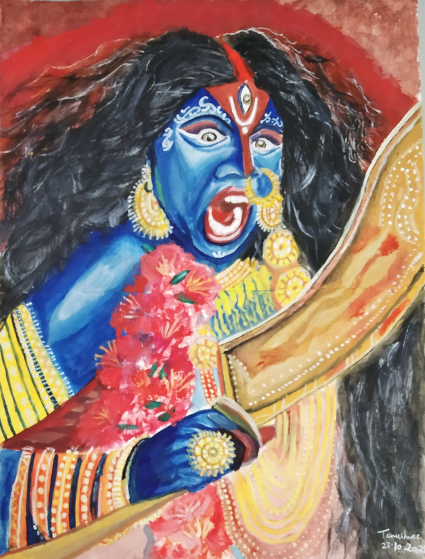 soft pastel maa Kali portraits Drawing || phalharini #kalipujo #2022