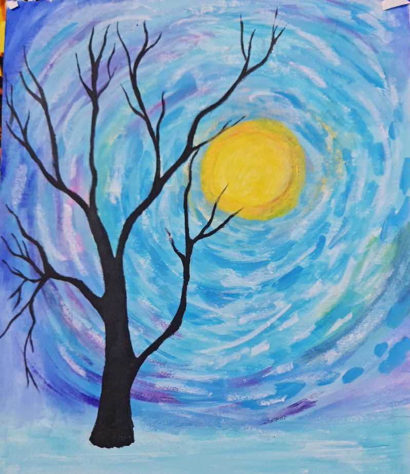 A Cold Winter Morning Painting by Aanya Mahajan