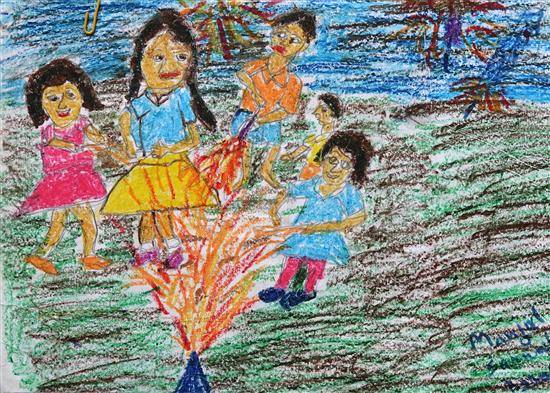 Illustration of watercolor burning diya on happy diwali holiday card  background 11774066 Vector Art at Vecteezy