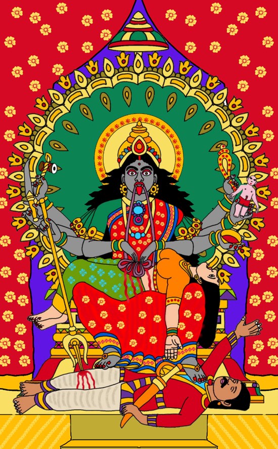 Goddess periyachi, painting by Harshit Pustake