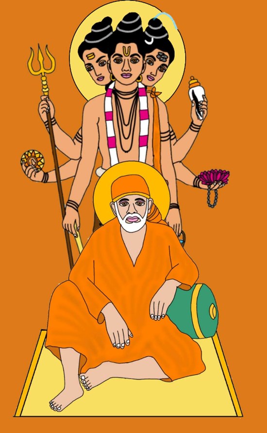 Saint sai baba, painting by Harshit Pustake