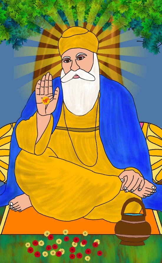 Gurunanak, painting by Harshit Pustake